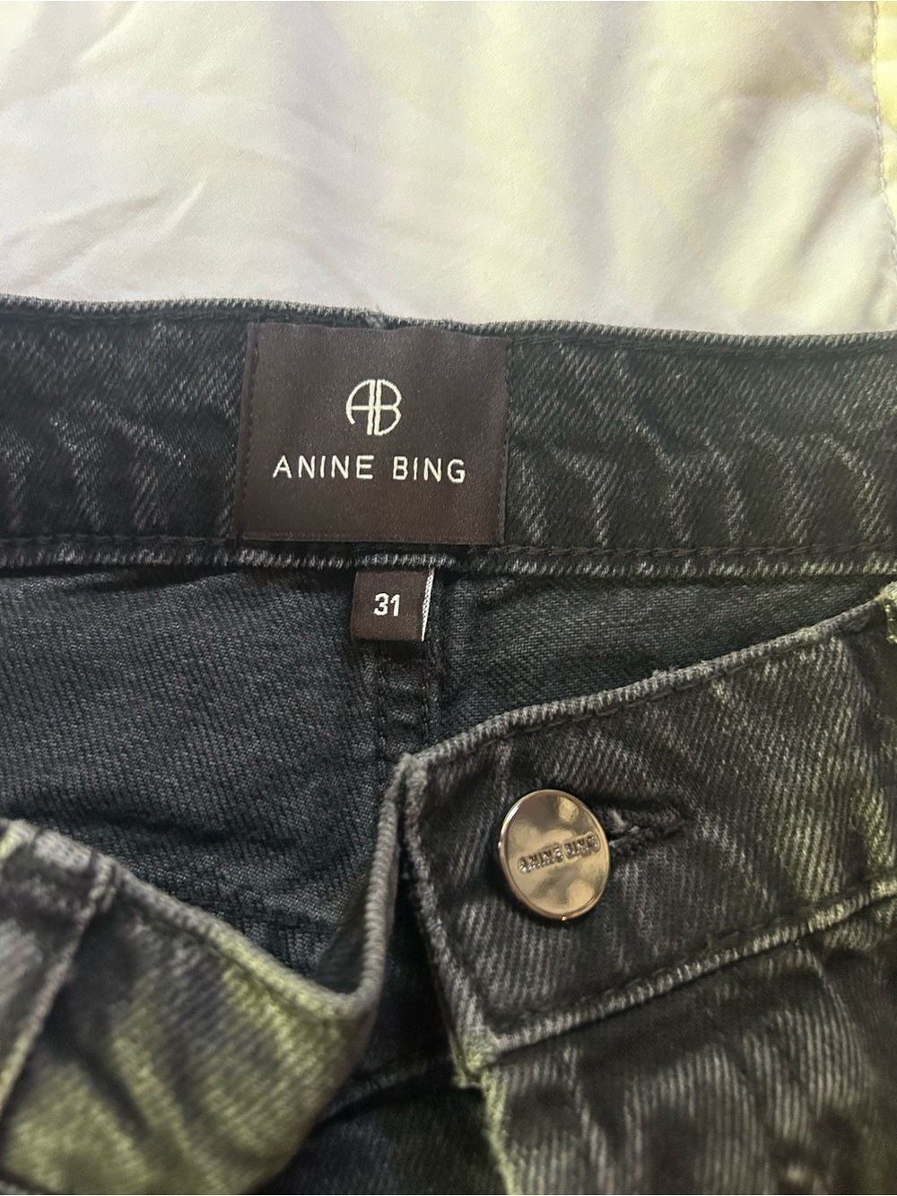 Anine Bing Washed Black Wide Leg Jeans - Picture 4 of 4